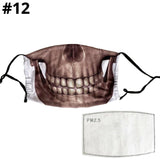 Halloween Adult Face Mask Washable W/ PM2.5 Filter - Design #12