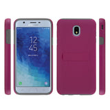 Dual Layer Case w/ Kickstand for Samsung J7 Star - Pink/Gray