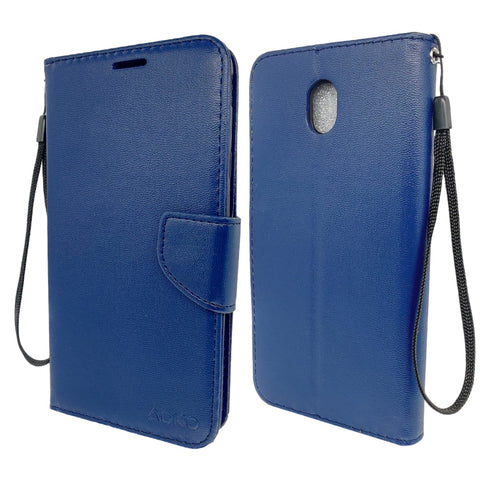 Aoko Wallet Case for Samsung J7 Star - Navy