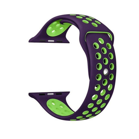 iWatch Breathable Silicone Band - Purple/Green (42-44MM) Size