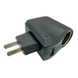 AC to DC Car Charger Adapter w/ USB Port