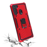 AR - Hybrid Cover w/Ring Stand for Samsung Galaxy A21 - Red