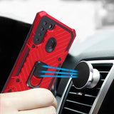 AR - Hybrid Cover w/Ring Stand for Samsung Galaxy A21 - Red