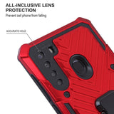 AR - Hybrid Cover w/Ring Stand for Samsung Galaxy A21 - Red