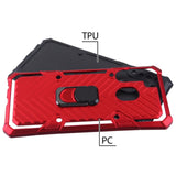 AR - Hybrid Cover w/Ring Stand for Samsung Galaxy A21 - Red