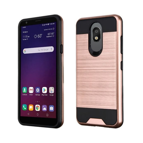 Asmyna Fuse Hybrid Cover for Moto G7 Power - Rose Gold/Black