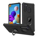 Asmyna Premium Cover w/ Ring Stand for Samsung Galaxy A21 - Black