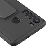 AR - Hybrid Cover w/Foldable Stand for Samsung Galaxy A21 - Black