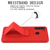 AR - Hybrid Cover w/Foldable Stand for Samsung Galaxy A21 - Red