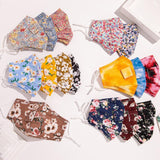 Fashion Floral Printed Straw Masks With Hole - Dark Brown