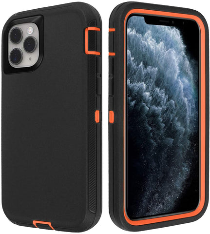 iPhone 11 Pro - Heavy Duty Rugged Case - Black/Orange