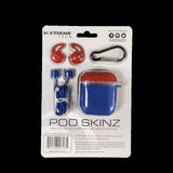 Xtreme Pod Skinz Case for Airpod (Set of 4) - Red/Navy