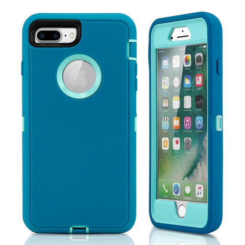 iPhone 6/7/8 Plus - Heavy Duty Rugged Case - Blue/Teal