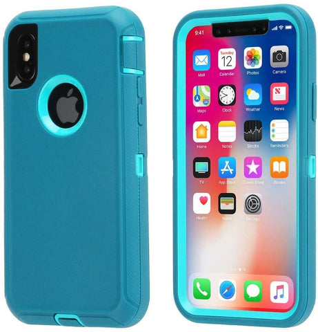 iPhone X/XS - Heavy Duty Rugged Case - Blue/Teal