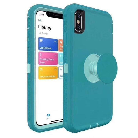 iPhone X/Xs - Rugged Case w/ Pop-up - Blue/Teal