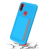 MB - Hybrid Cover w/ Card Storage for Samsung Galaxy A11 - Blue/Gray