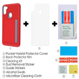 MB - Hybrid Cover w/ Card Storage for Samsung Galaxy A11 - Red/Gray