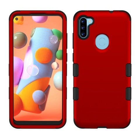 MB - Hybrid Protector Cover for Samsung Galaxy A11 - Red/Black