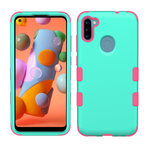MB - Hybrid Protector Cover for Samsung Galaxy A11 - Teal/Pink