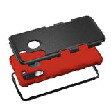 MB - Hybrid Protector Cover for Samsung Galaxy A21 - Black/Red