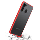 MB - Frost Hybrid Cover for Samsung Galaxy A21 - Smoke Frosted/Red