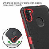MB - Premium Protector Cover for Samsung Galaxy A11 - Black/Red