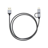 BKT-PwrRev MicroUSB Cable w/USB-C Adapter (1M)