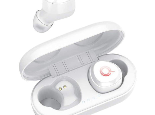 QC- QAIR BUDS Wireless Earbuds w/ Charging Case - White