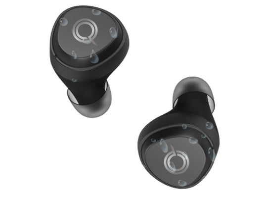 QC- QAIR MAX Wireless Earbuds w/ Wireless Charging Case - Black