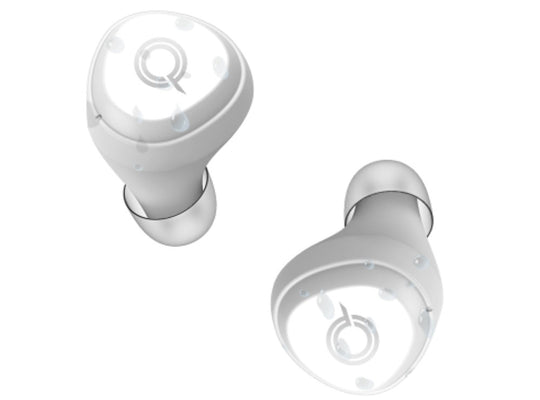 QC- QAIR MAX Wireless Earbuds w/ Wireless Charging Case - White