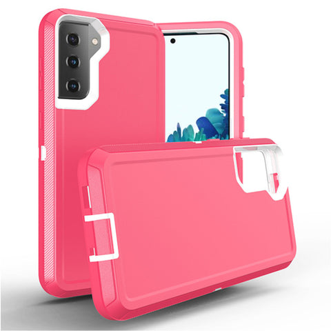 Samsung Galaxy S21 Plus - Heavy Duty Rugged Case - Pink/White