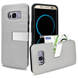 Samsung S8 Plus - Slim Armor Hybrid Case w/ Card Hold & Kickstand - Grey