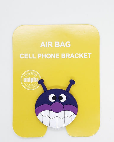 Universal Kids Cartoon Phone Pop Up Grip-Purple Alien Design