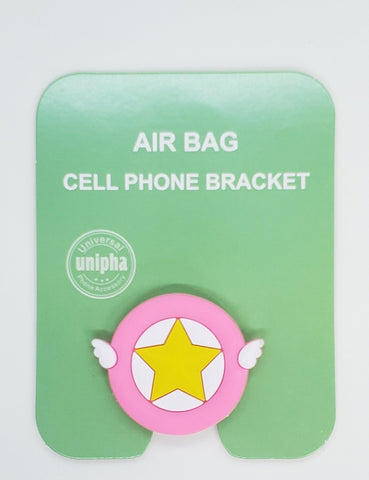 Universal Kids Cartoon Phone Pop Up Grip-Star Circle Pink Design