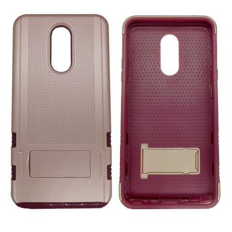 Dual Layer Case w/ Kickstand for LG Stylo 5 - Rose Gold/Purple