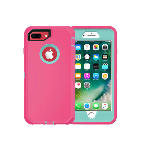 iPhone 6/7/8 Plus - Heavy Duty Rugged Case - Pink/Teal