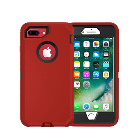 iPhone 6/7/8 Plus - Heavy Duty Rugged Case - Red/Black