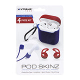Xtreme Pod Skinz Case for Airpod (Set of 4) - Blue/Black