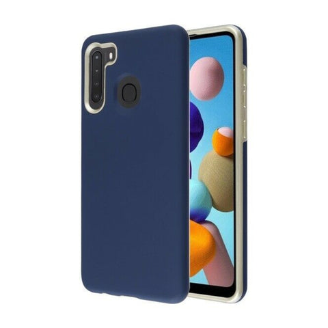 MB - Fuse Hybrid Cover for Samsung Galaxy A21 - Navy/Gold