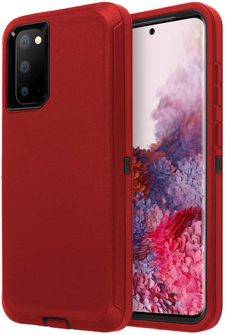 Samsung Galaxy S20 - Heavy Duty Rugged Case - Red/Black