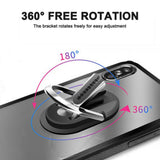 Multipurpose Phone Bracket Holder-360 Degree Rotation Metal Ring Grip-Silver
