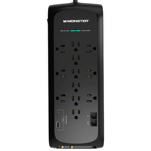 MS - 12-Outlet Power Strip with 2 USB & Type-C Ports