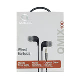 QC - QMX100 Wired Earbuds w/ Mic (3.5mm) - Black