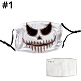 Halloween Adult Face Mask Washable W/ PM2.5 Filter - Design #6