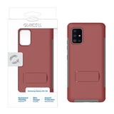QC - Dual Layer Case w/ Kickstand for Samsung A51 5G - Red/Gray