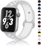iWatch Breathable Silicone Band - Silver/Green (38-40MM) Size