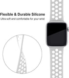 iWatch Breathable Silicone Band - White/Mauve (38-40MM) Size