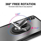 Multipurpose Phone Bracket Holder-360 Degree Rotation Metal Ring Grip-Red
