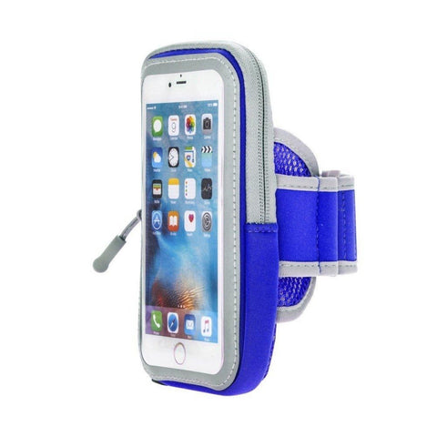 Sports Running Armband Case with a Pouch - Blue