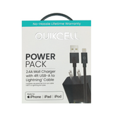 QC - 2.4A PowerPack Wall Charger w/ IPC Cable - Black